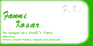 fanni kosar business card